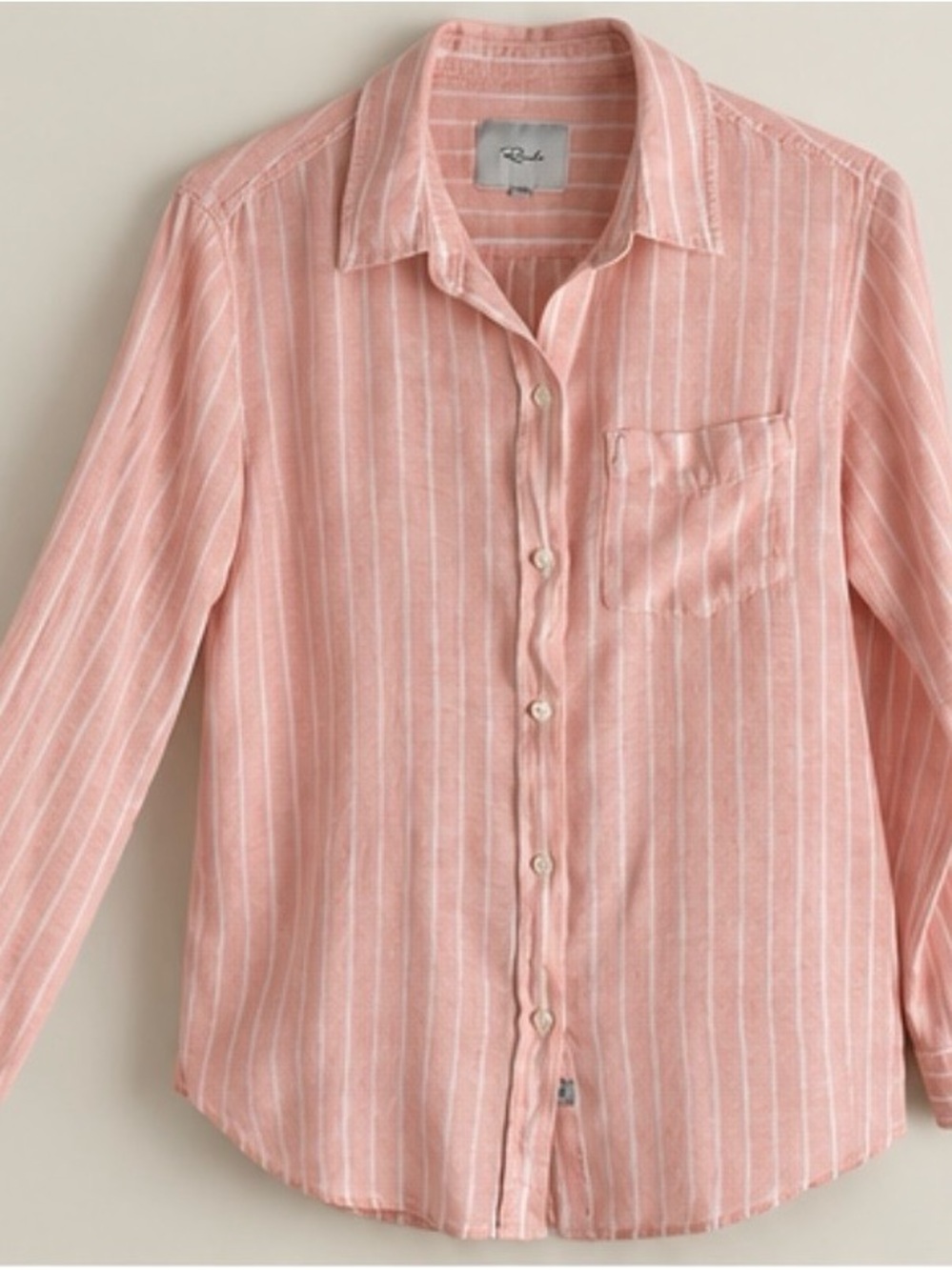 Rails Peach Pink Striped Button-Down Shirt